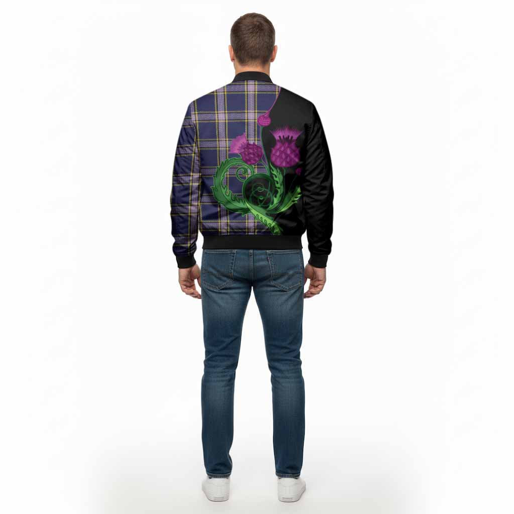 Nunavut Territory Canada Tartan Bomber Jacket Traditional Scottish Thistle
