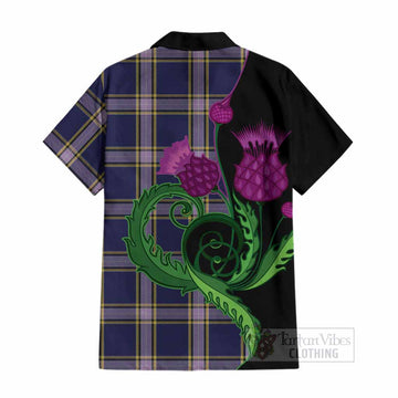 Nunavut Territory Canada Tartan Cotton Hawaiian Shirt Traditional Scottish Thistle