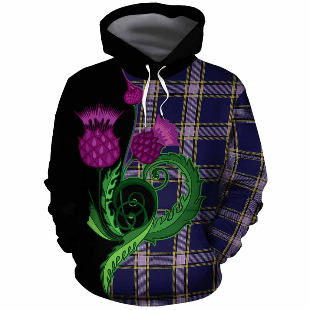 Nunavut Territory Canada Tartan Cotton Hoodie Traditional Scottish Thistle