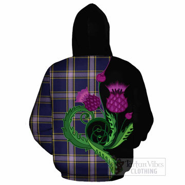 Nunavut Territory Canada Tartan Cotton Hoodie Traditional Scottish Thistle