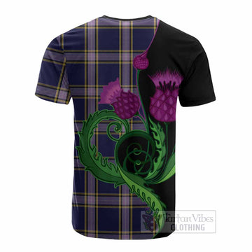 Nunavut Territory Canada Tartan Cotton T-shirt Traditional Scottish Thistle