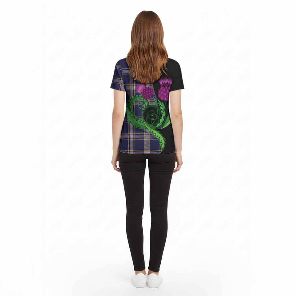 Nunavut Territory Canada Tartan Cotton T-shirt Traditional Scottish Thistle
