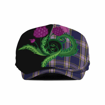 Nunavut Territory Canada Tartan Flat Cap, Jeff Cap Traditional Scottish Thistle