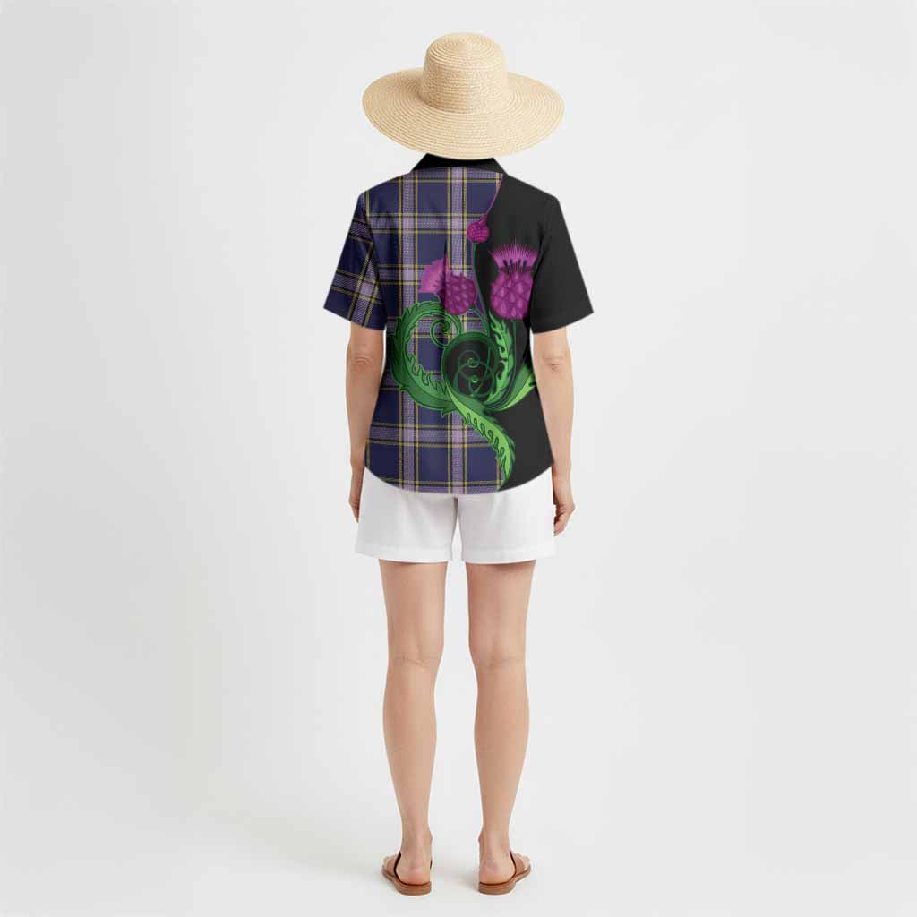 Nunavut Territory Canada Tartan Hawaiian Shirt Traditional Scottish Thistle