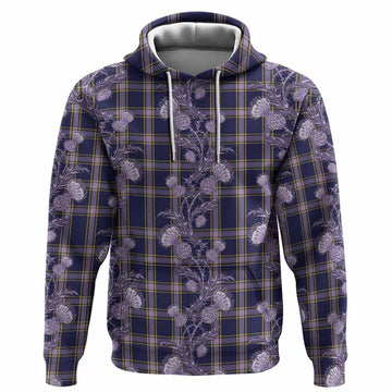 Nunavut Territory Canada Tartan Hoodie Seamless Scottish Thistle Flowers
