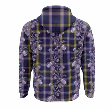 Nunavut Territory Canada Tartan Hoodie Seamless Scottish Thistle Flowers
