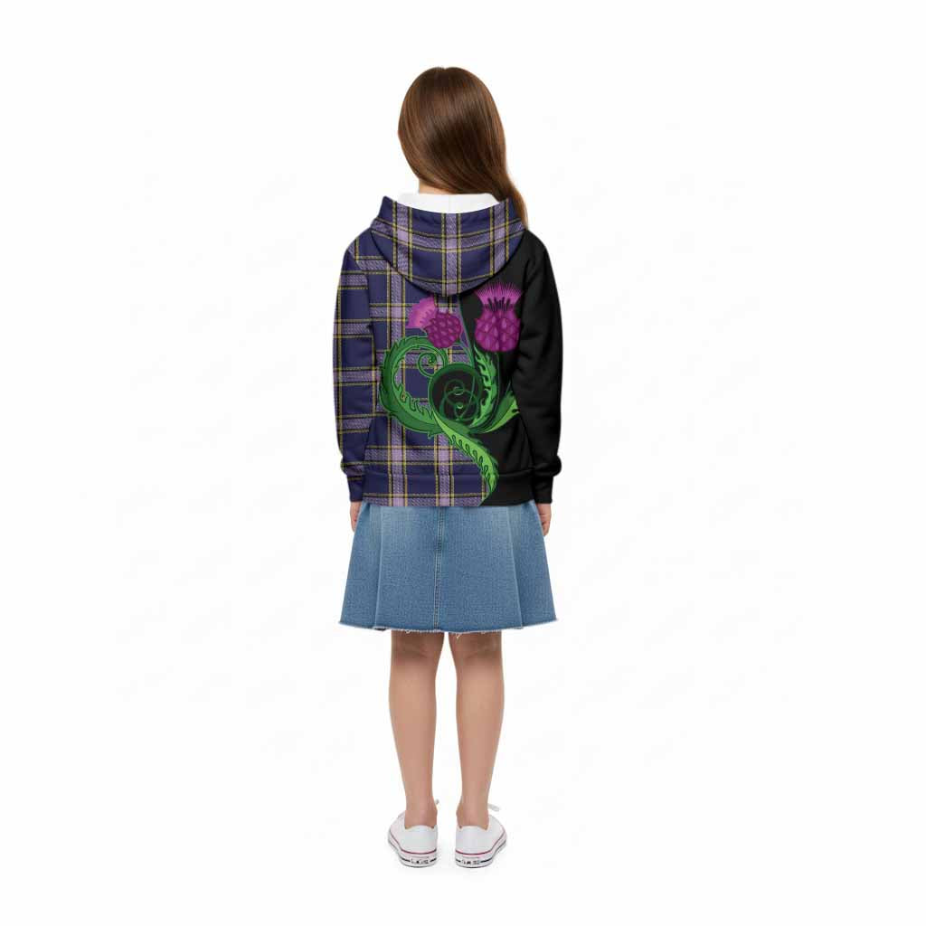 Nunavut Territory Canada Tartan Kid Hoodie Traditional Scottish Thistle