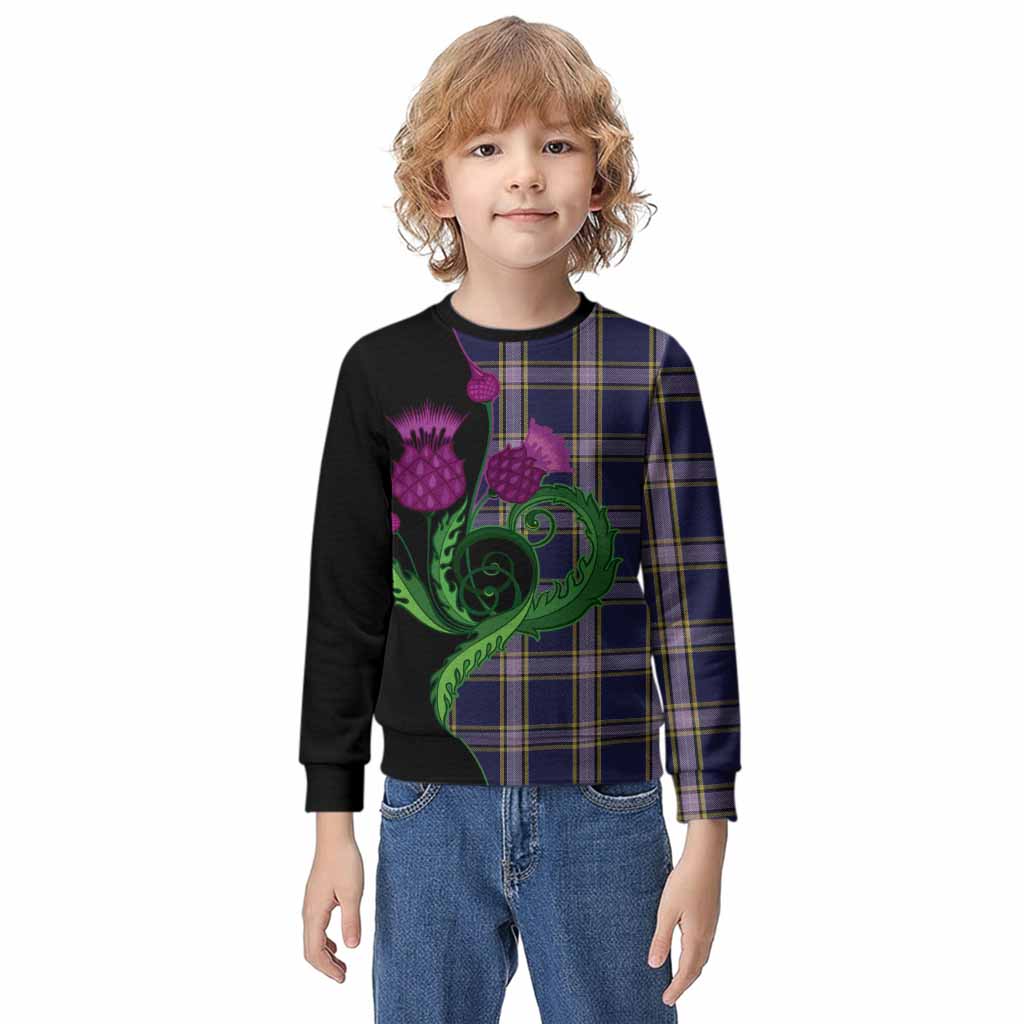 Nunavut Territory Canada Tartan Kid Knitted Sweatshirt Traditional Scottish Thistle