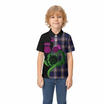 Nunavut Territory Canada Tartan Kid Polo Shirt Traditional Scottish Thistle