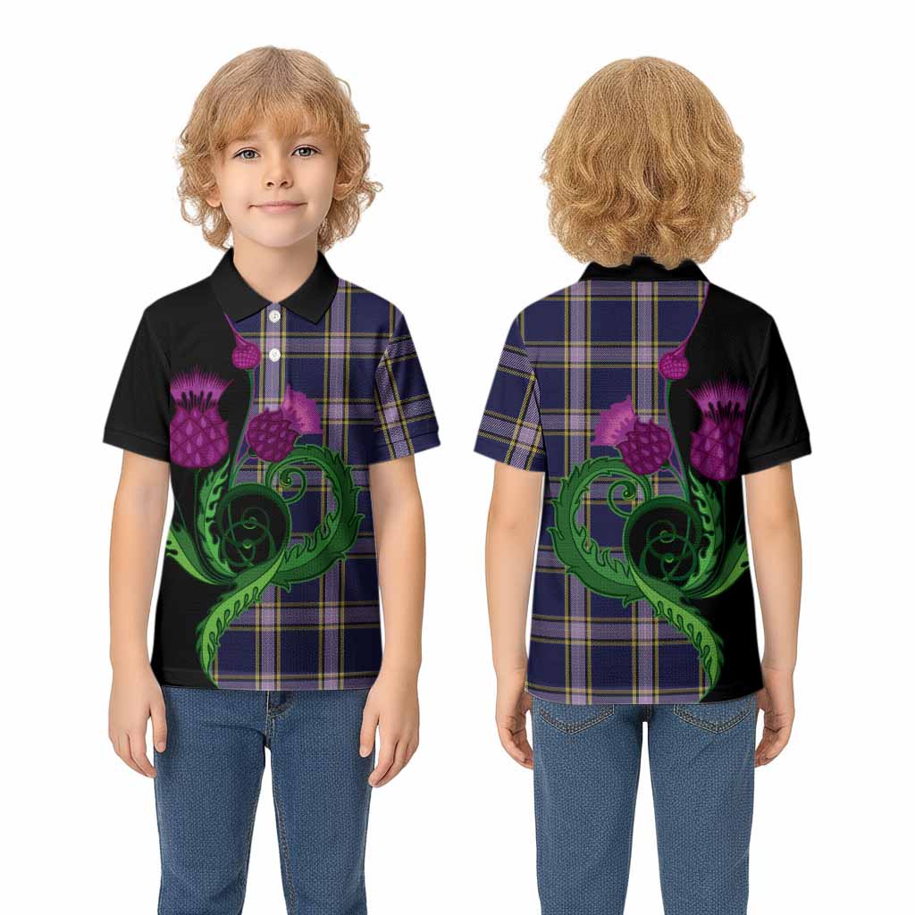 Nunavut Territory Canada Tartan Kid Polo Shirt Traditional Scottish Thistle