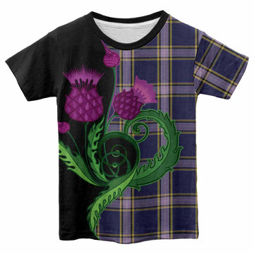 Nunavut Territory Canada Tartan Kid T-shirt Traditional Scottish Thistle