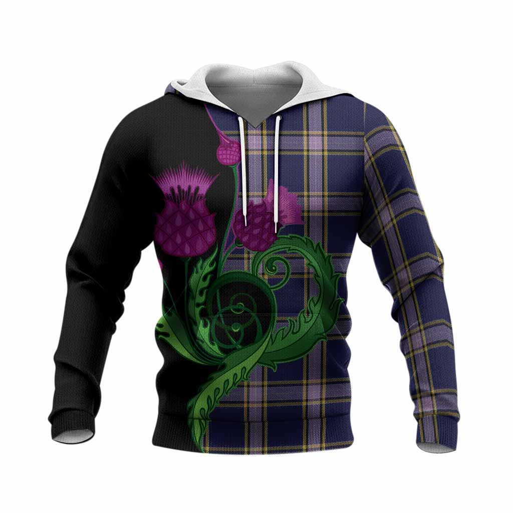Nunavut Territory Canada Tartan Knitted Hoodie Traditional Scottish Thistle