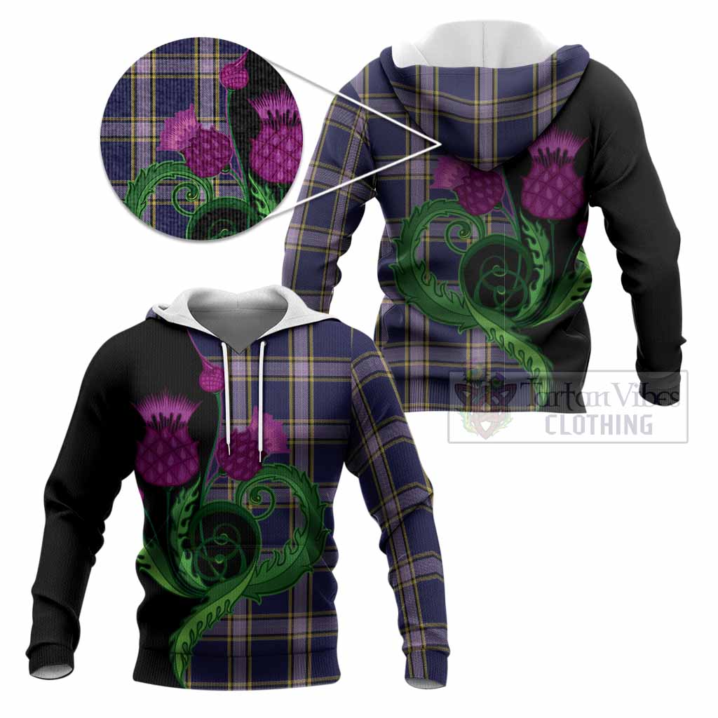 Nunavut Territory Canada Tartan Knitted Hoodie Traditional Scottish Thistle