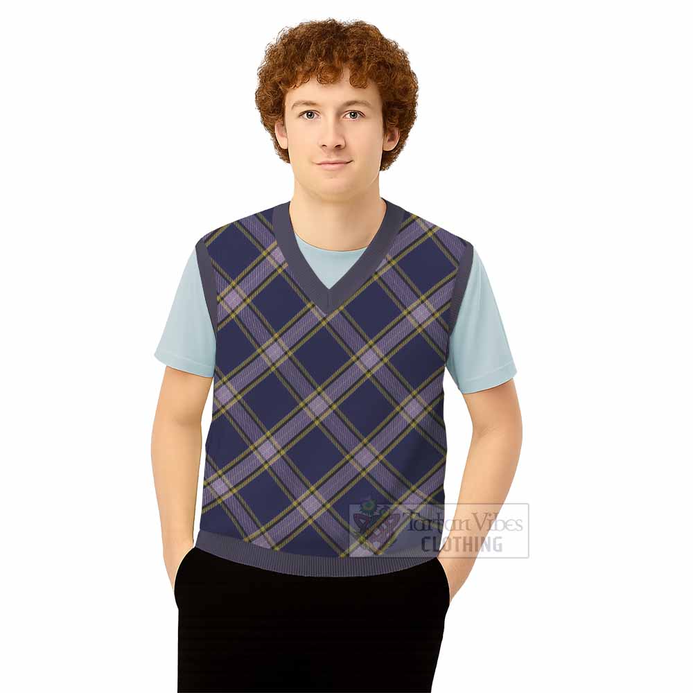 Nunavut Territory Canada Tartan  Knitted V-Neck Vest Cross Style