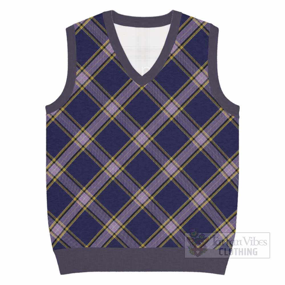 Nunavut Territory Canada Tartan  Knitted V-Neck Vest Cross Style