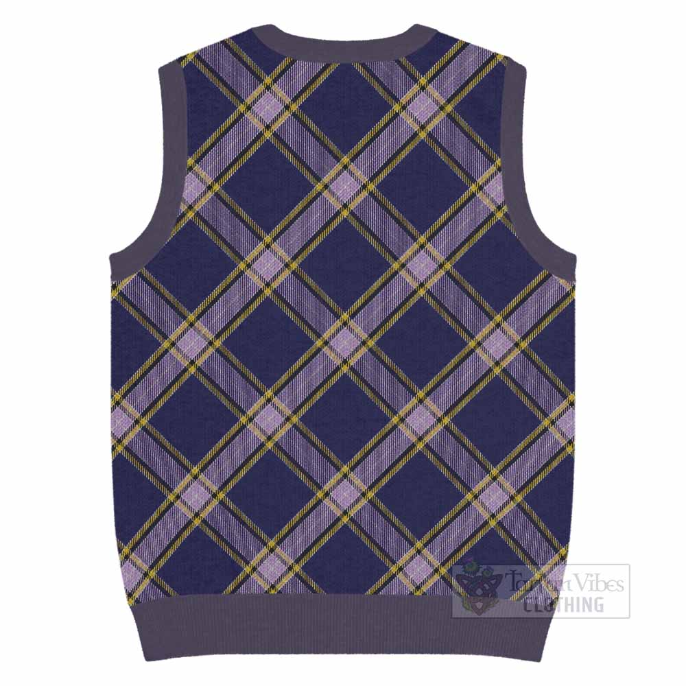 Nunavut Territory Canada Tartan  Knitted V-Neck Vest Cross Style