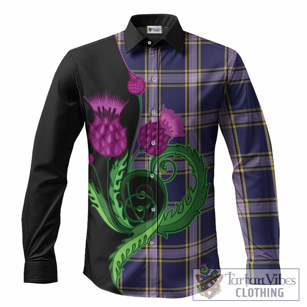 Nunavut Territory Canada Tartan Long Sleeve Button Shirts Traditional Scottish Thistle