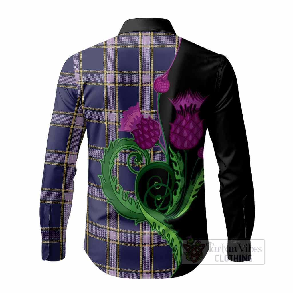 Nunavut Territory Canada Tartan Long Sleeve Button Shirts Traditional Scottish Thistle
