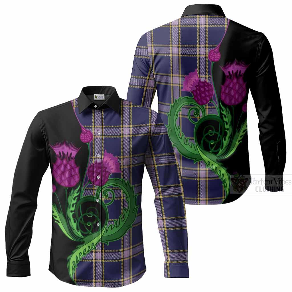 Nunavut Territory Canada Tartan Long Sleeve Button Shirts Traditional Scottish Thistle