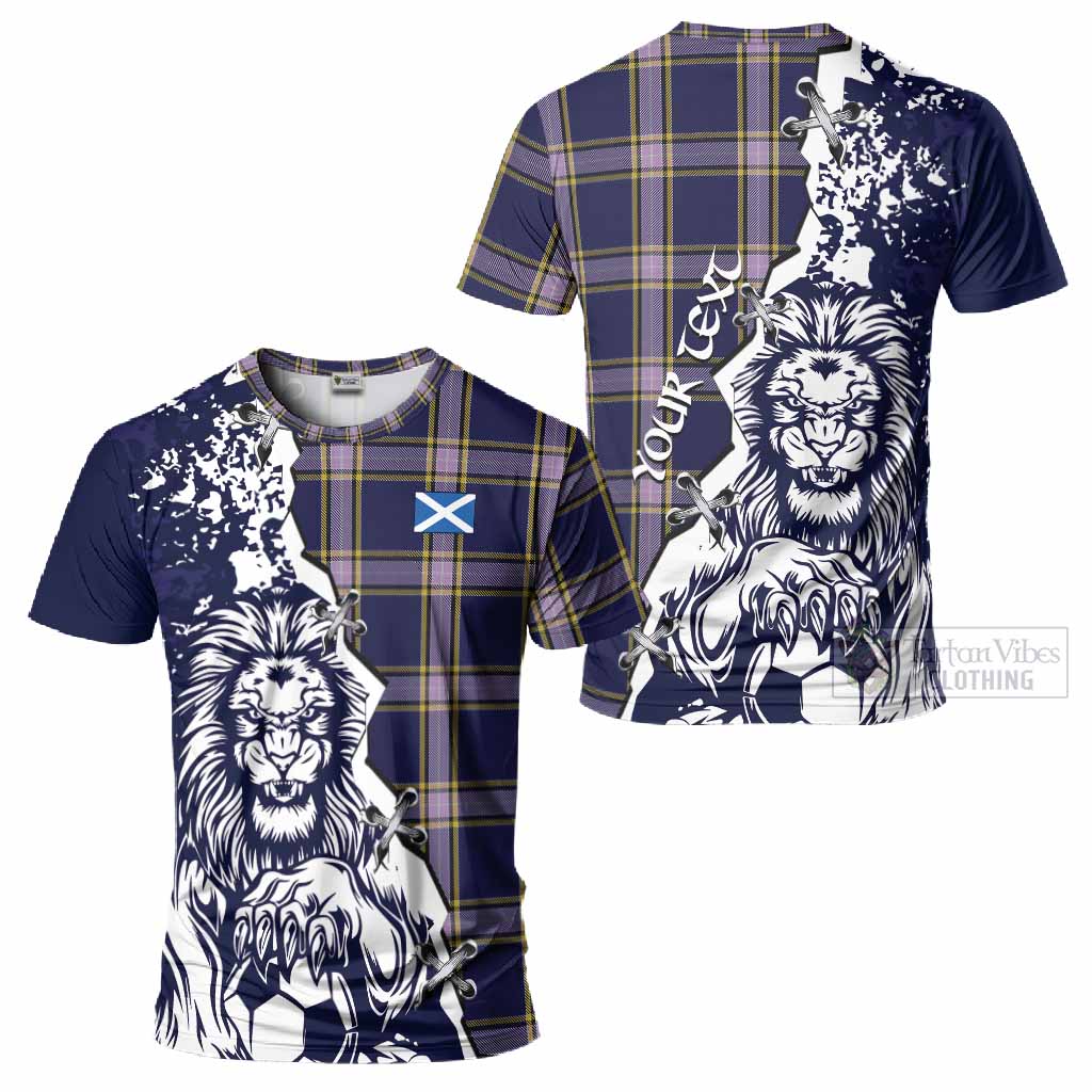 Nunavut Territory Canada Tartan Scottish T-Shirt Angry Lion With Soccer Ball Style