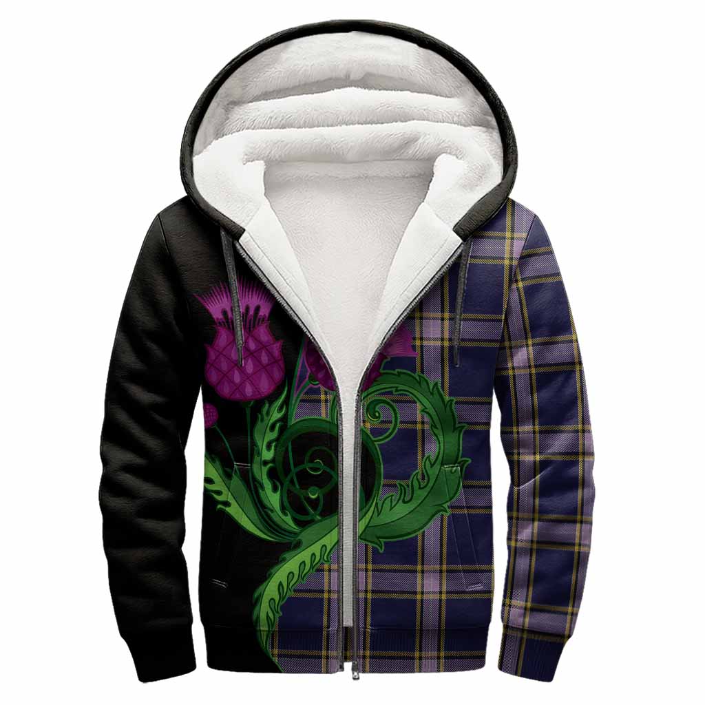 Nunavut Territory Canada Tartan Sherpa Hoodie Traditional Scottish Thistle