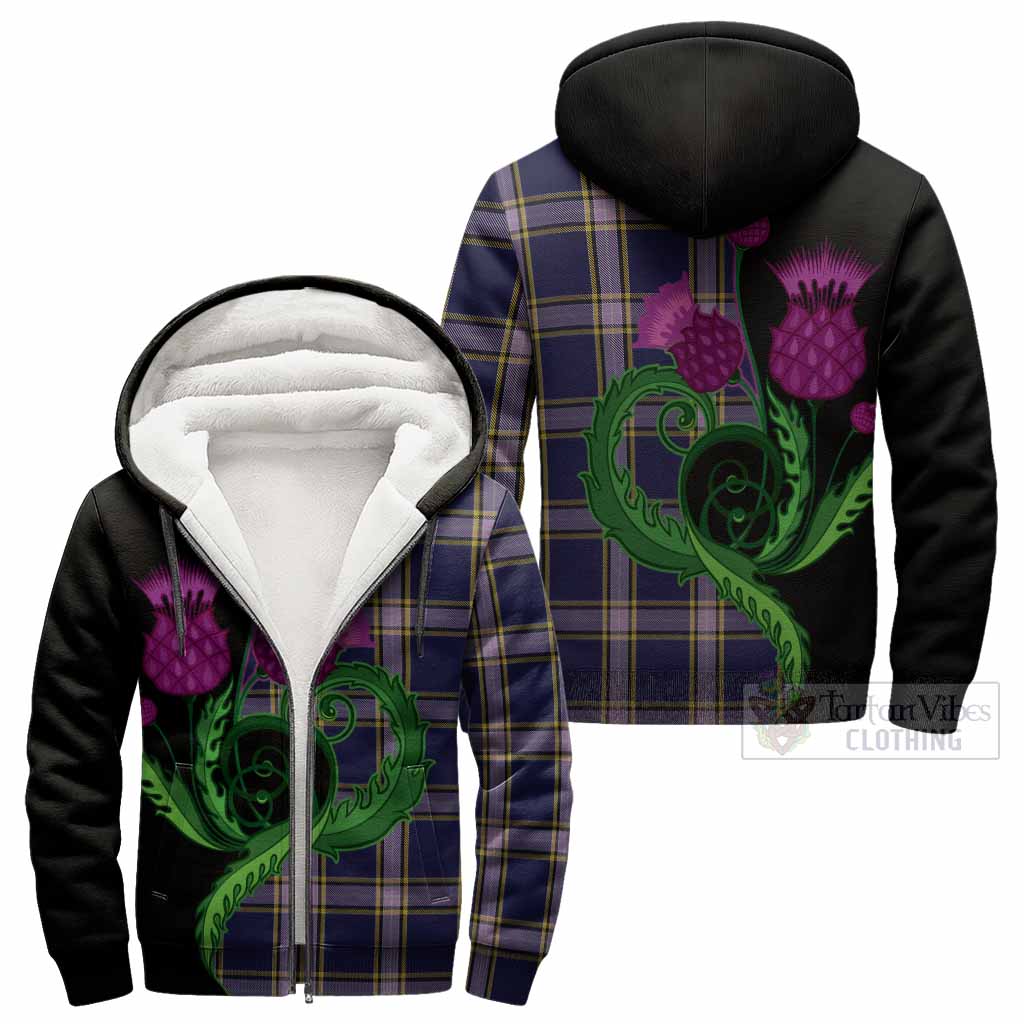 Nunavut Territory Canada Tartan Sherpa Hoodie Traditional Scottish Thistle