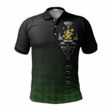 Tartan Vibes Clothing Nunn Irish Clan Polo Shirt with Coat of Arms Erin Go Bragh Celtic Inspired