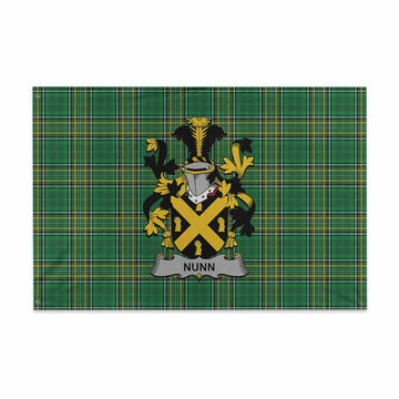 Nunn Irish Clan Tartan House Flag with Coat of Arms