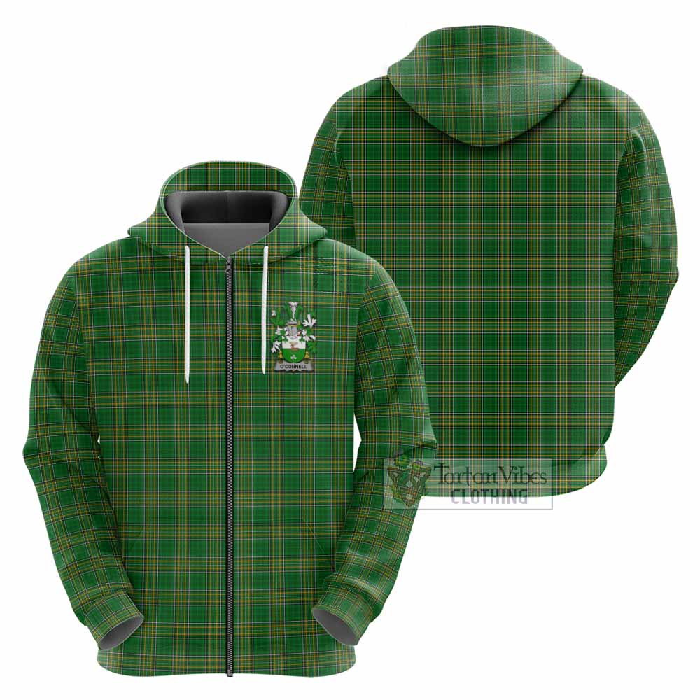 O_Connell Irish Clan Tartan Hoodie with Coat of Arms
