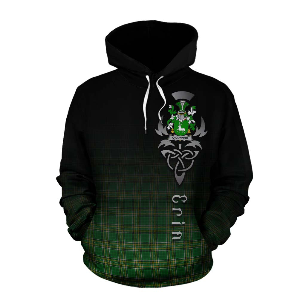 O'Connor Irish Clan Cotton Hoodie with Coat of Arms Erin Go Bragh Celtic Inspired