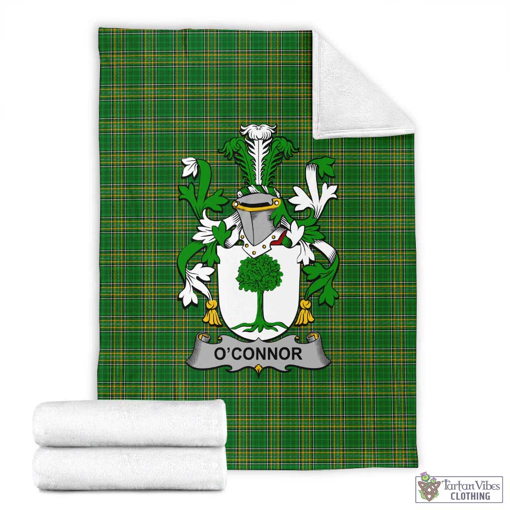 O'Connor 2 Irish Clan Tartan Blanket with Coat of Arms X-Large 59 x 79 inches 150 x 200 cm - Tartan Vibes Clothing