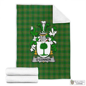 Tartan Vibes Clothing O_Connor 2 Irish Clan Tartan Blanket with Coat of Arms