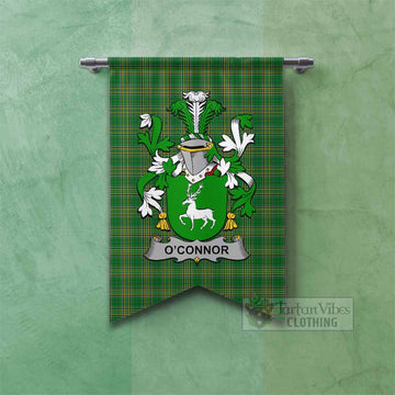 O'Connor Irish Clan Tartan Gonfalon, Tartan Banner with Coat of Arms