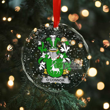 O'Connor Irish Clan Christmas Glass Ornament with Coat of Arms