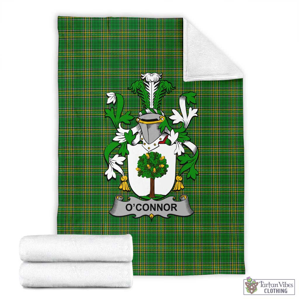 Tartan Vibes Clothing O_Connor (Faly) Irish Clan Tartan Blanket with Coat of Arms