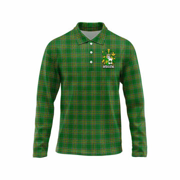 O'Connor (Sligo) Irish Clan Tartan Long Sleeve Polo Shirt with Coat of Arms Unisex - Tartan Vibes Clothing