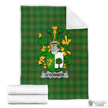 O'Connor (Sligo) Irish Clan Tartan Blanket with Coat of Arms X-Large 59 x 79 inches 150 x 200 cm - Tartan Vibes Clothing