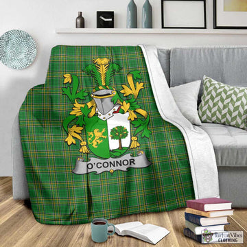 O'Connor (Sligo) Irish Clan Tartan Blanket with Coat of Arms - Tartan Vibes Clothing