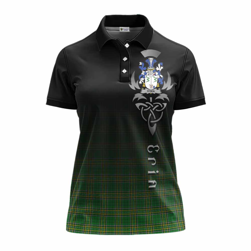 O'Dea Irish Clan Women's Polo Shirt with Coat of Arms Erin Go Bragh Celtic Inspired Women - Tartan Vibes Clothing