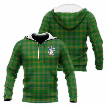 Tartan Vibes Clothing O_Dea Irish Clan Tartan Knitted Hoodie with Coat of Arms