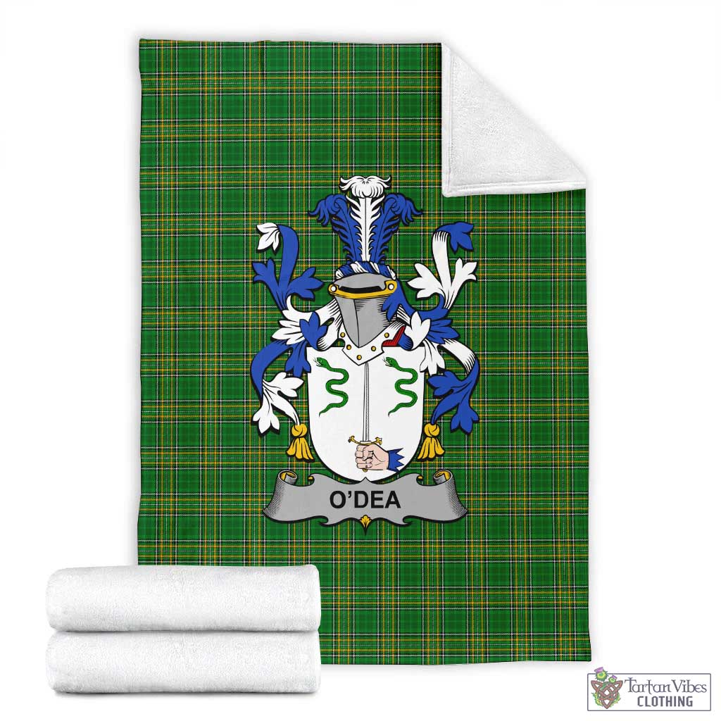 O'Dea Irish Clan Tartan Blanket with Coat of Arms X-Large 59 x 79 inches 150 x 200 cm - Tartan Vibes Clothing