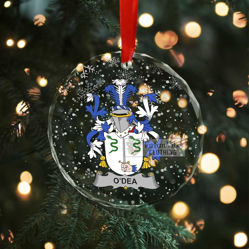 O'Dea Irish Clan Christmas Glass Ornament with Coat of Arms - 2D-tartanvibesclothing