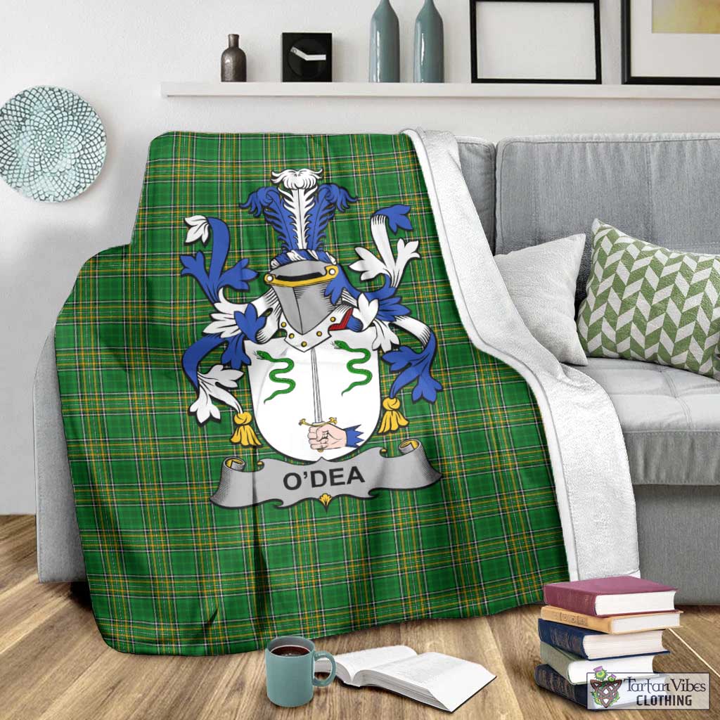 O'Dea Irish Clan Tartan Blanket with Coat of Arms - Tartan Vibes Clothing