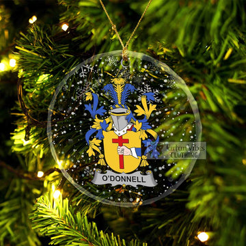 O'Donnell Irish Clan Christmas Glass Ornament with Coat of Arms
