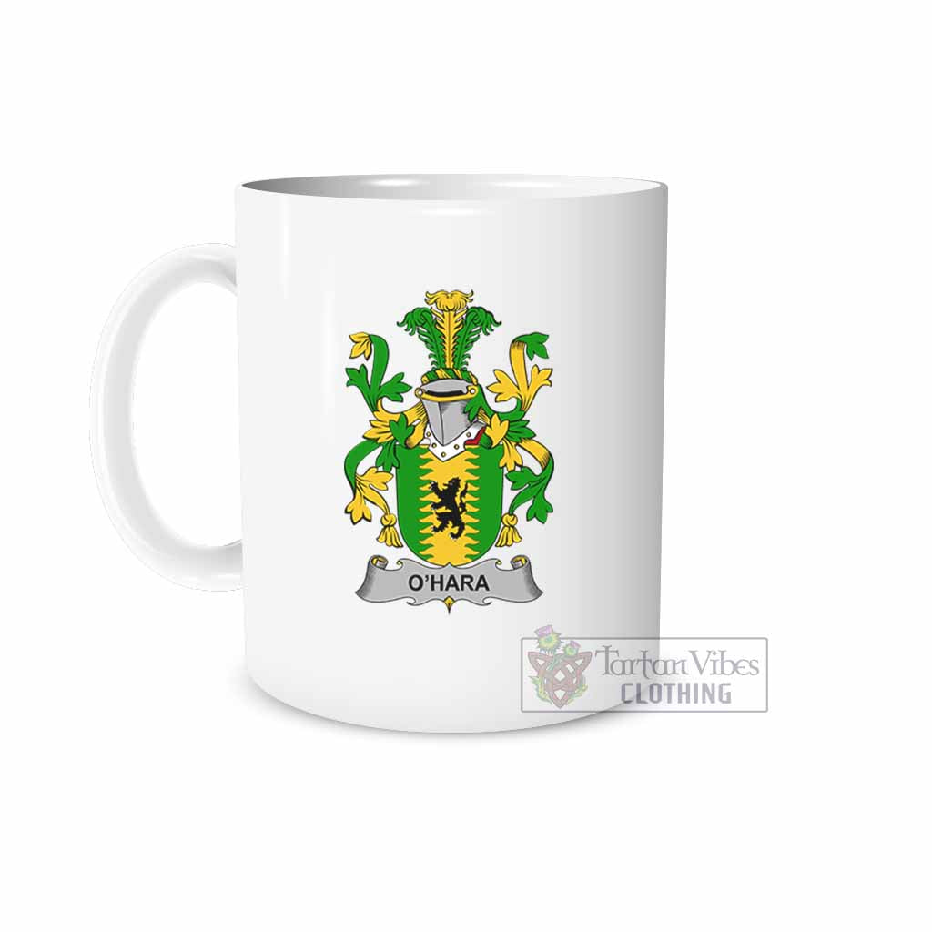 O'Hara Irish Clan Coat of Arms Ceramic Mug White - 2D-tartanvibesclothing