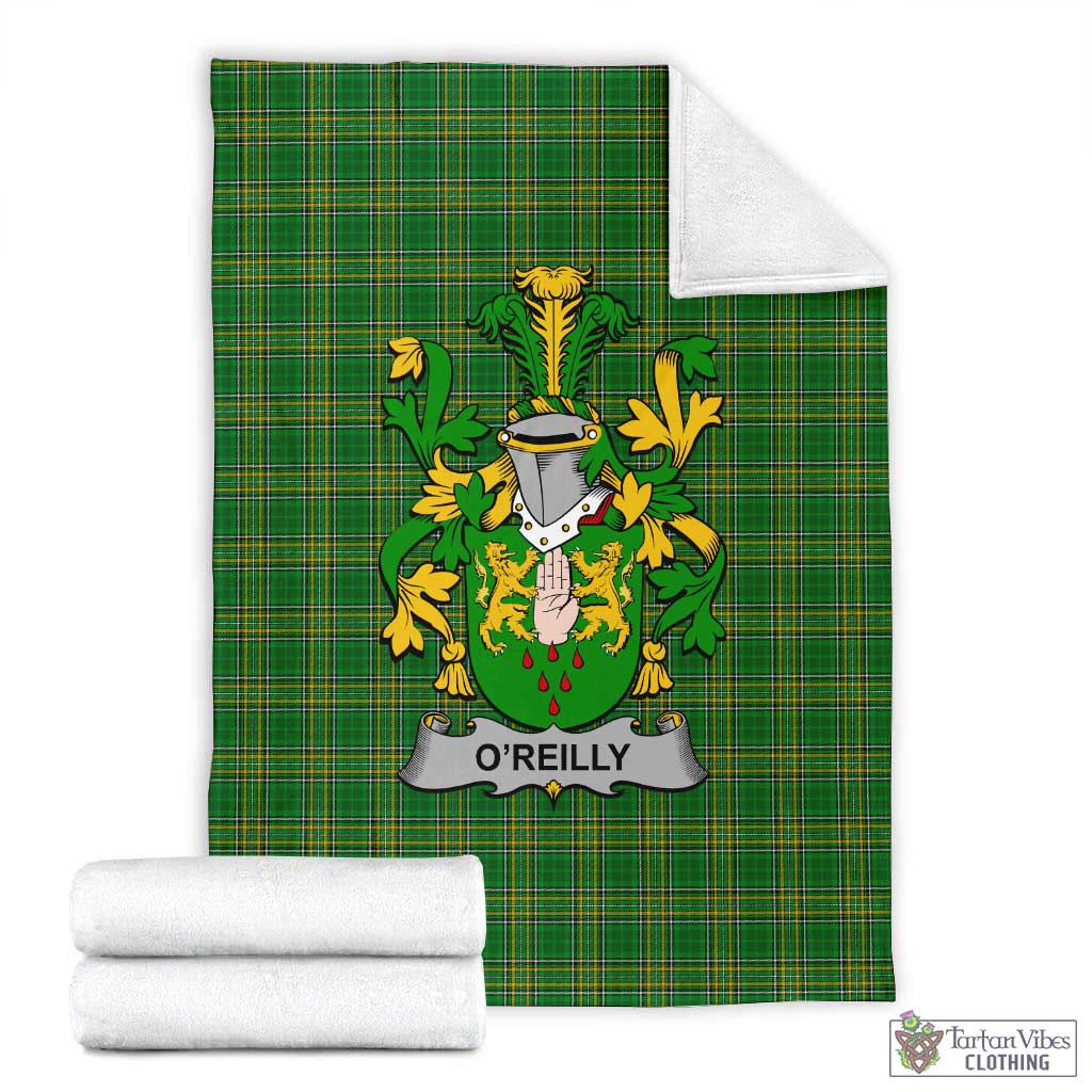 O'Reilly Irish Clan Tartan Blanket with Coat of Arms X-Large 59 x 79 inches 150 x 200 cm - Tartan Vibes Clothing
