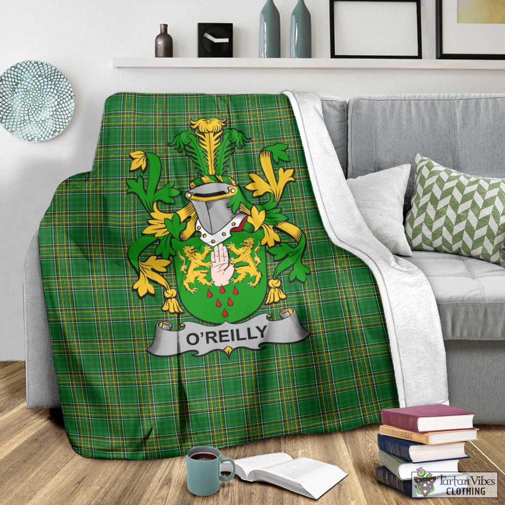 O'Reilly Irish Clan Tartan Blanket with Coat of Arms - Tartan Vibes Clothing