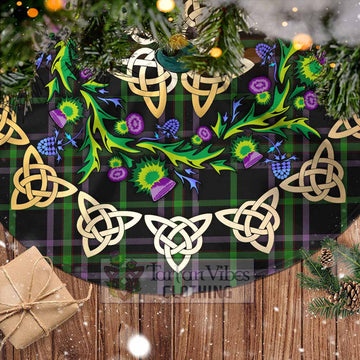 Tartan Vibes Clothing O'Boyle Tartan Christmas Tree Skirt with Thistle Celtic Knot Style