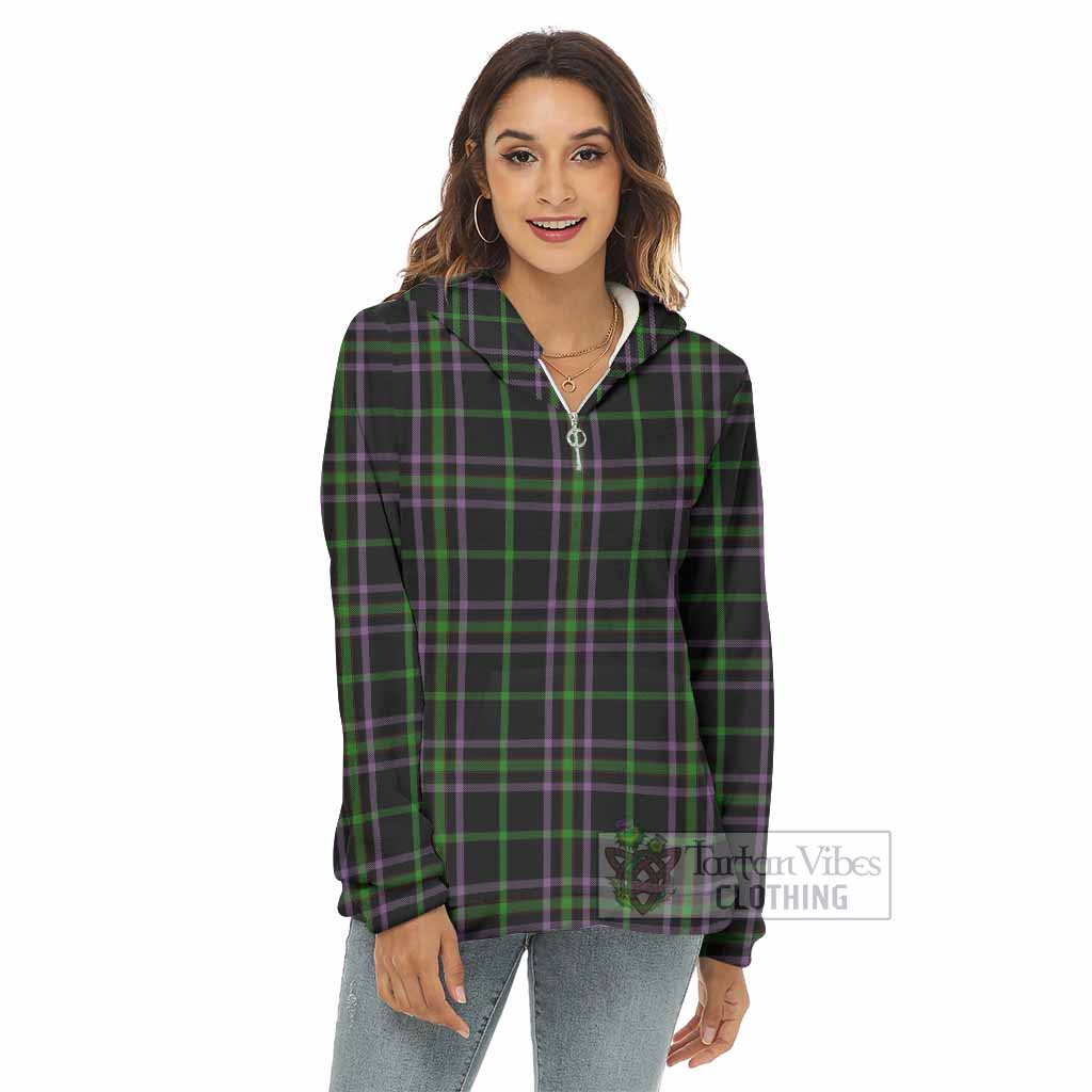 O'Boyle Tartan Women's Borg Fleece Hoodie with Half Zip - Tartan Vibes Clothing