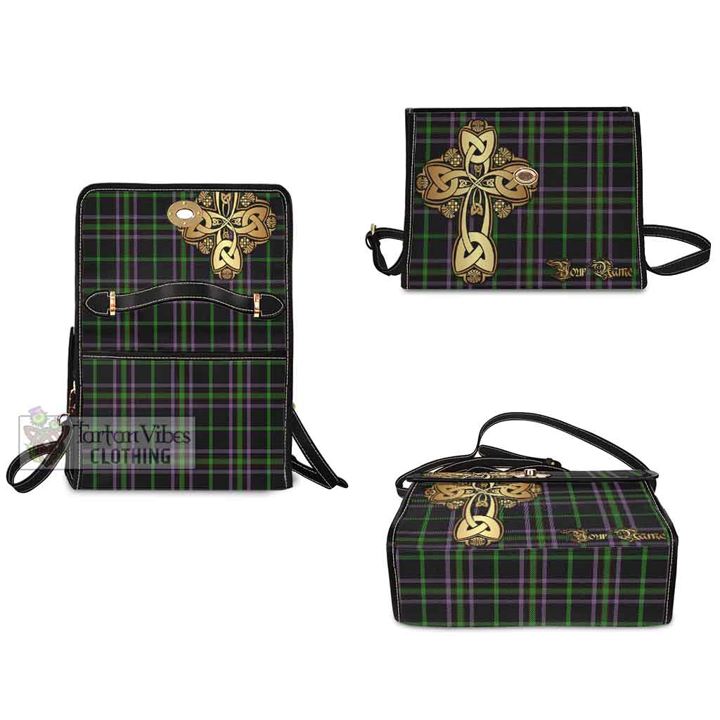 Tartan Vibes Clothing O'Boyle Tartan Waterproof Canvas Bag Golden Thistle Celtic Cross Style